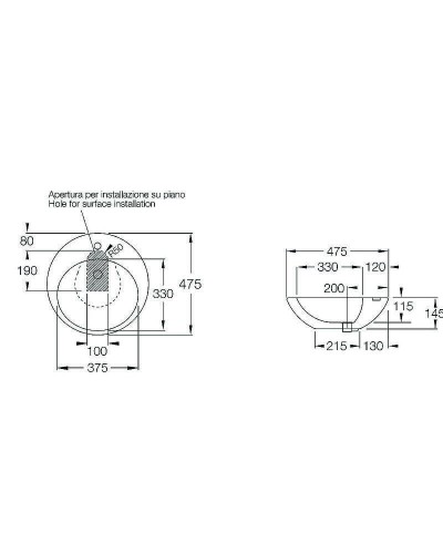 Раковина Hatria Happy Hour 47 Y0M601 Белая