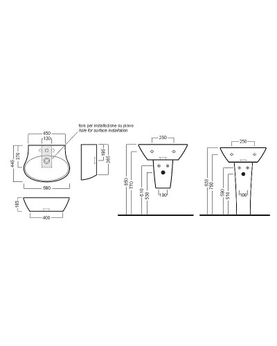 Раковина Hatria Nido 56 Y0TT01 Белая