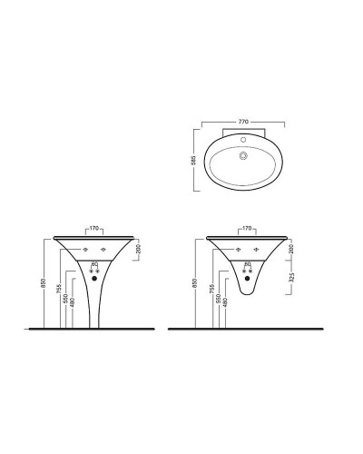 Раковина Hatria Sculture 77 YR3701 Белая