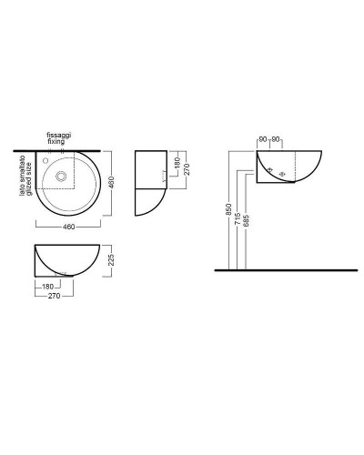 Раковина Hatria You and Me 46 R Y0H701 угловая Белая