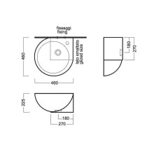 Раковина Hatria You and Me 46 L Y0H601 угловая Белая