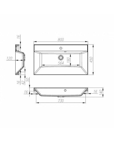 Раковина BelBagno 80 BB800/450-LV-MR-AST Белая
