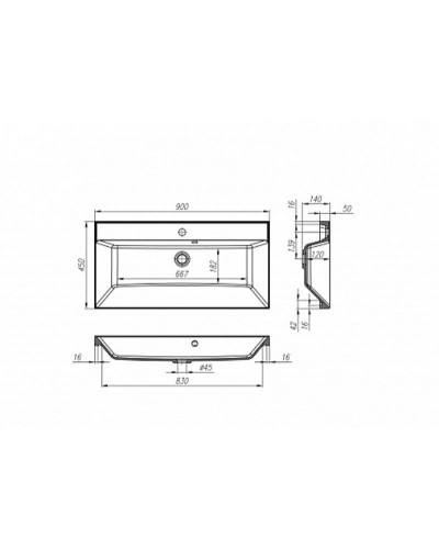 Раковина BelBagno 90 BB900/450-LV-MR-AST Белая
