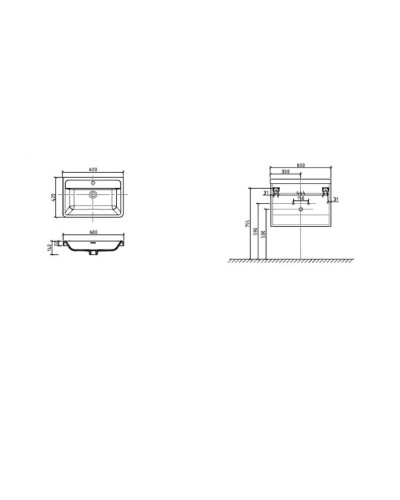 Раковина BelBagno Energia-N 60 EA-600-LVB Белая