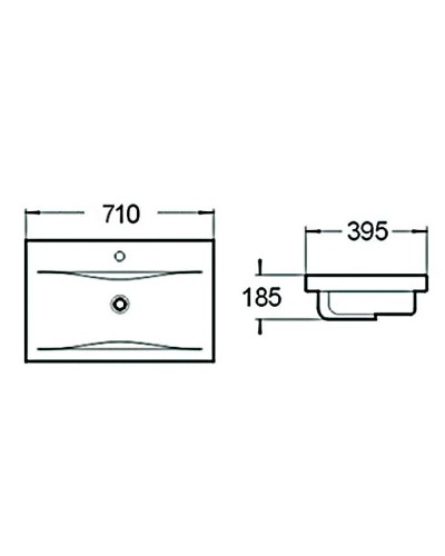Раковина SantiLine 71 SL-2101 (70) Белая