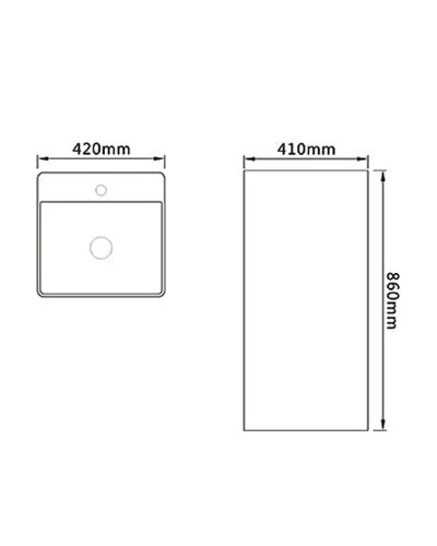 Раковина SantiLine 42 SL-4005 Белая