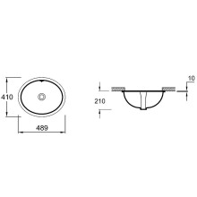 Раковина Jacob Delafon Caxton 49 E2210-0 Белая