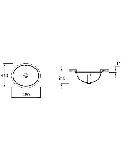 Раковина Jacob Delafon Caxton 49 E2210-0 Белая