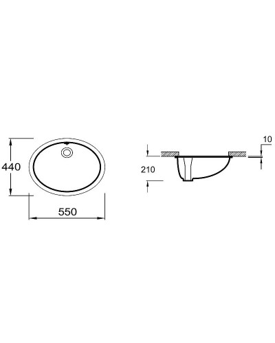 Раковина Jacob Delafon Caxton 55 E2211-0 Белая