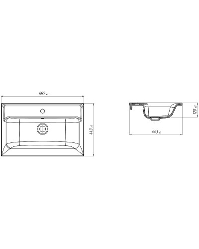 Раковина Marka One Mix 70 Polytitan У79775 Белая