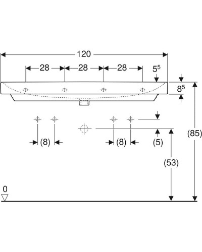 Раковина Geberit Smyle Square 120 500.253.01.1 Белая