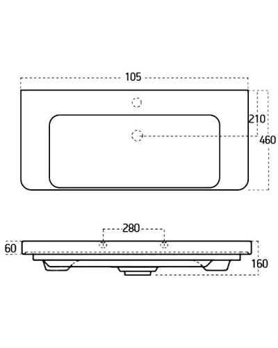 Раковина BelBagno Luxury 105 11105-KL Белая