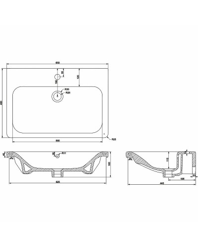 Раковина BelBagno Soft 65 13065-KL Белая