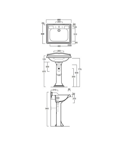 Раковина Simas Arcade 68 AR824bix1 Белая