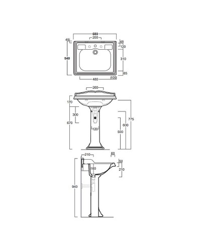 Раковина Simas Arcade 68 AR824bix3 Белая