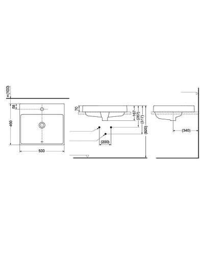 Раковина Toto MH 50 LW1615CB#XW Белая