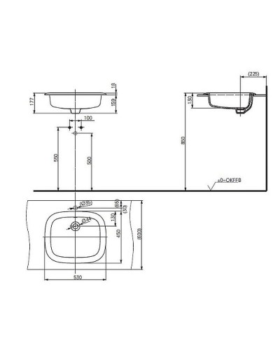 Раковина Toto Public 53 LW763Y#XW Белая