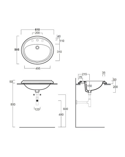 Раковина Simas Arcade 61 AR859bix1 Белая