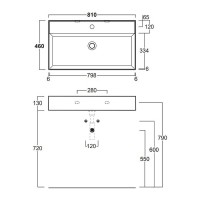 Раковина Simas Agile 81 AG81 bix1 Белая