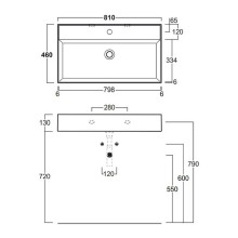Раковина Simas Agile 81 AG81 bix1 Белая