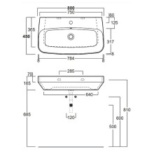 Раковина Simas Baden Baden 80 BB12bix1 Белая
