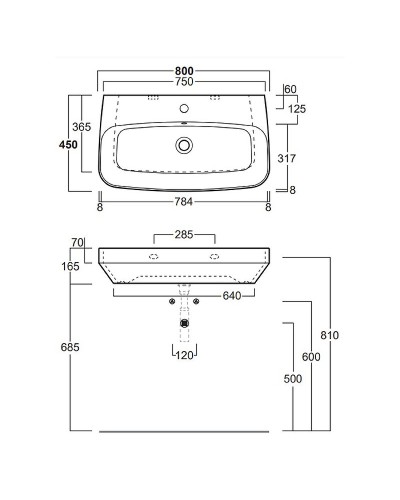 Раковина Simas Baden Baden 80 BB12bix1 Белая