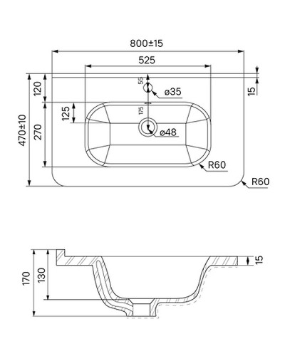 Раковина Iddis 80 0108000i28 Белая
