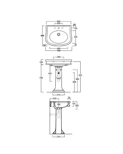 Раковина Simas Lante 70 LA10bix1 Белая