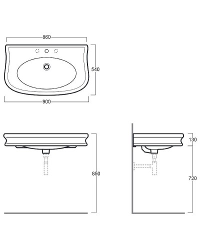 Раковина Simas Lante 90 LA11bix3 Белая