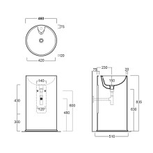 Раковина Simas Top E Lavabi D Arredo 51 GTEbix1 Белая