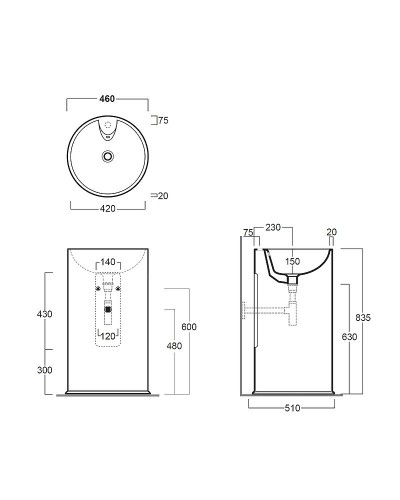 Раковина Simas Top E Lavabi D Arredo 51 GTEbix1 Белая