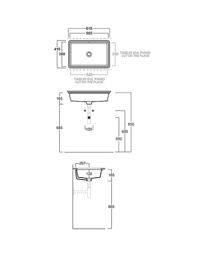 Раковина Simas Top E Lavabi D Arredo S60 bi Белая
