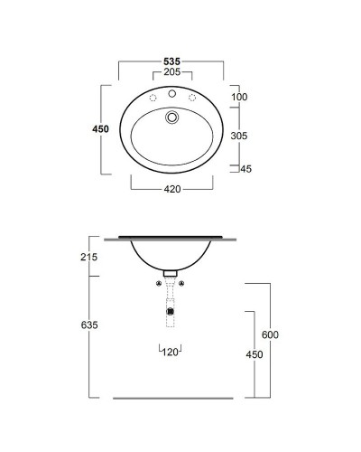 Раковина Simas Top E Lavabi D Arredo 54 S52bix1 Белая
