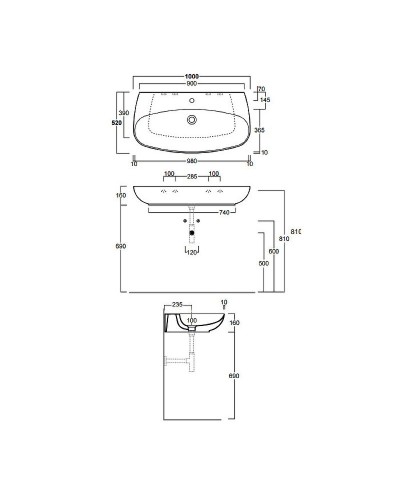 Раковина Simas Vignoni 100 VI12bix1 Белая