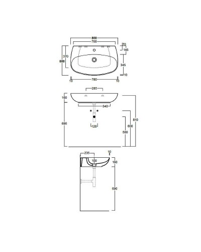 Раковина Simas Vignoni 80 VI11bix1 Белая