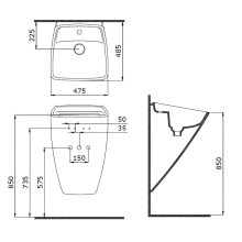 Раковина Bocchi Firenze 60 1082-001-0126 Белая глянцевая