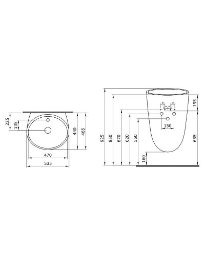 Раковина Bocchi Venezia 53 1083-005-0126 Черная глянцевая