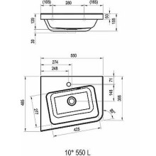 Раковина Ravak 10° 55 L XJIL1155000 угловая Белая