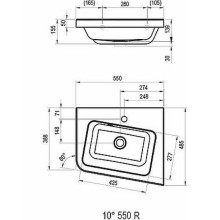 Раковина Ravak 10° 55 R XJIP1155000 угловая Белая