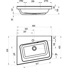 Раковина Ravak 10° 65 L XJIL1165000 угловая Белая