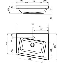 Раковина Ravak 10° 65 R XJIP1165000 угловая Белая