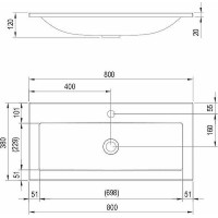 Раковина Ravak Clear 80 XJJ01180000 Белая