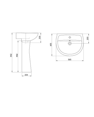 Раковина Santeri Версия 55 1.3111.5.S00.11B.0 Белая