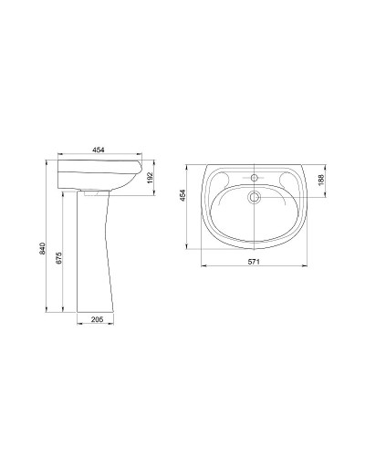 Раковина Santeri Воротынский 55 1.3111.7.S00.10B.0 Белая