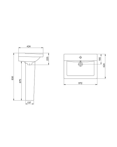 Раковина Santeri Орион 55 1.3110.8.S00.11B.0 Белая