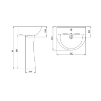 Раковина Santeri Виктория 55 1.3111.6.S00.11B.0 Белая