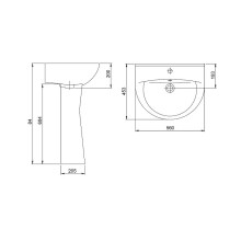 Раковина Santeri Виктория 55 1.3111.6.S00.11B.0 Белая