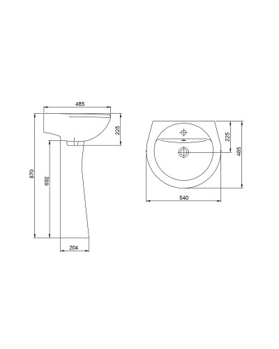 Раковина Santeri Соната 55 1.3111.2.S00.11B.0 Белая
