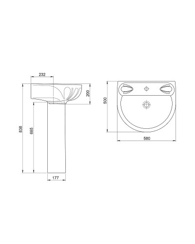 Раковина Santeri Лотос 60 1.3110.6.S00.10B.0 Белая