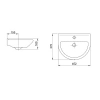Раковина Santeri Родничок 45 1.3131.0.S00.10B.0 Белая